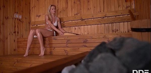  Serbian sauna lover Cherry Kiss sucks a Dick in a Gloryhole